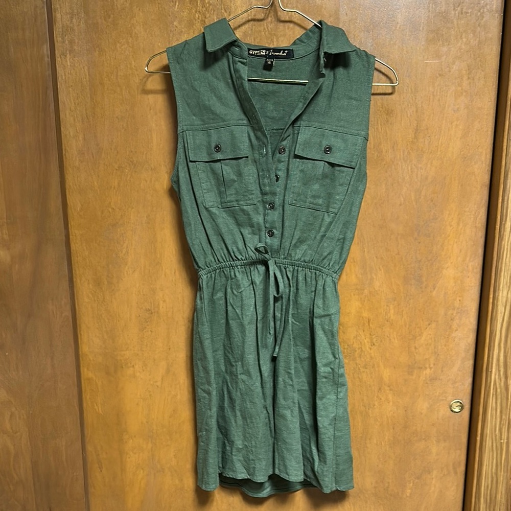 Green Button-Down Dress